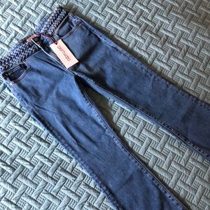 Driftwood crop blue jeans